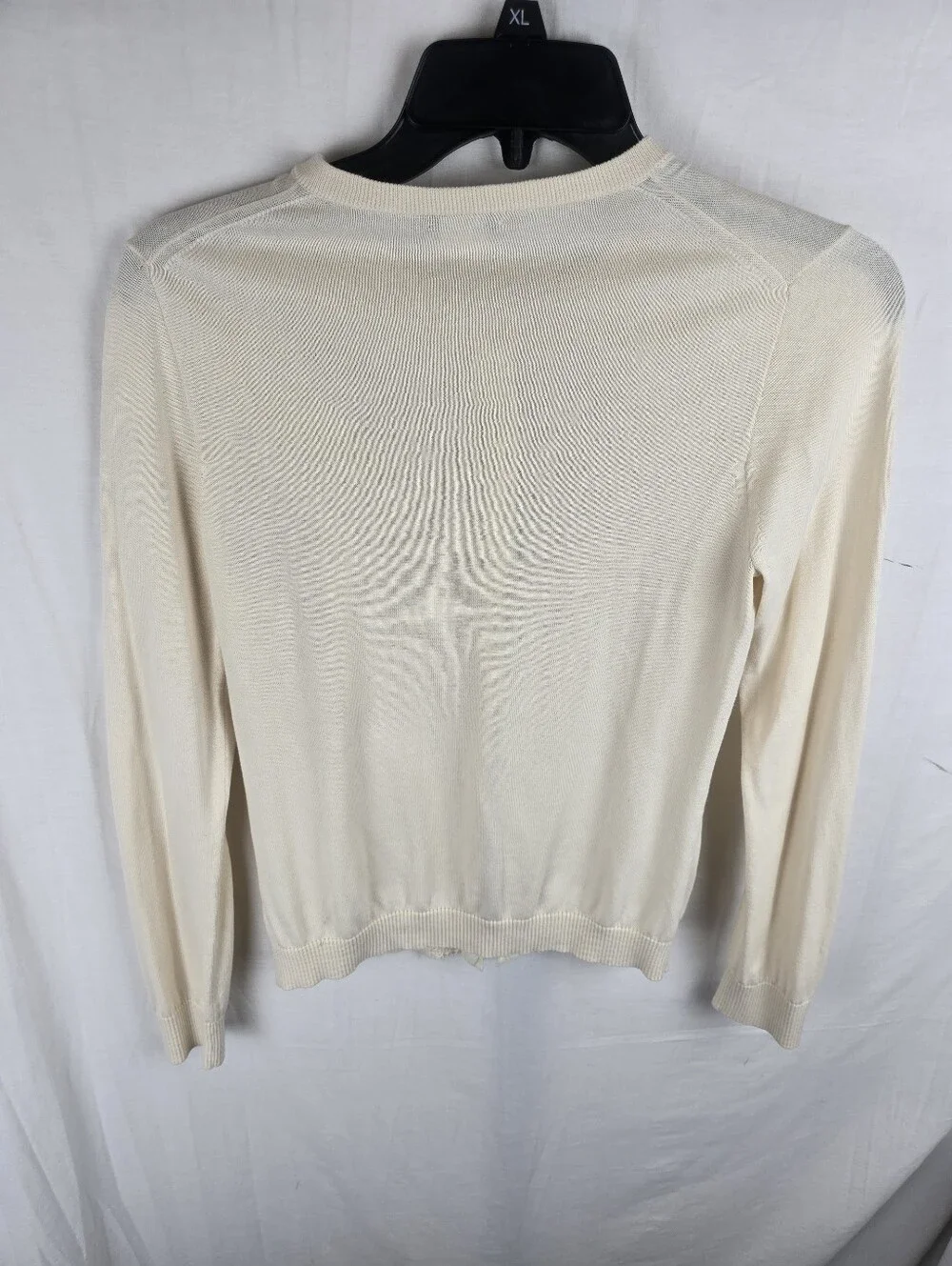 J. Crew Cream Embellished Button-Front 3/4th Length Sleeve Cardigan Sz S